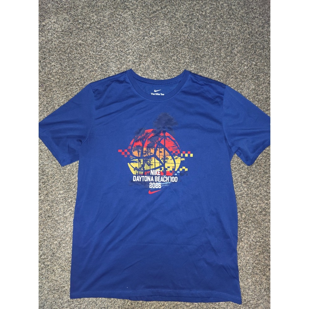 Nike Daytona Beach 100 2026 Dri-FIT Blue Graphic T-Shirt Mens Large RN56323